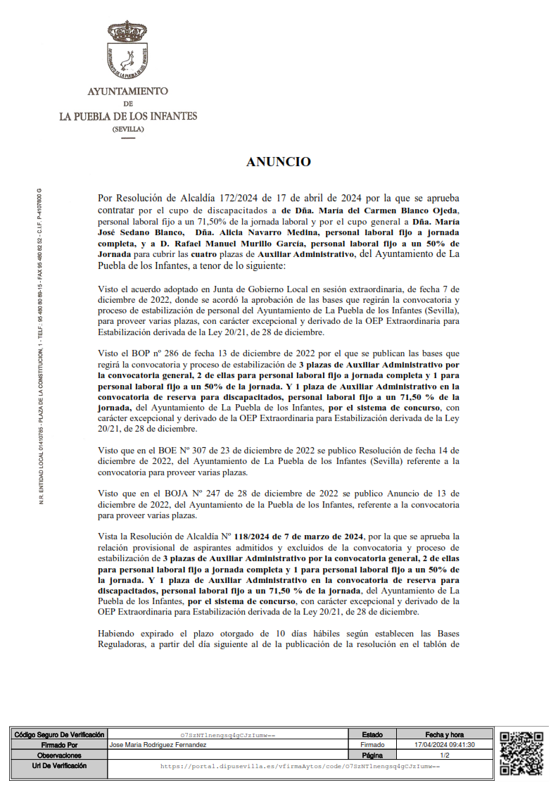 Anuncio BOP Nombramiento Aux. Adm F_001