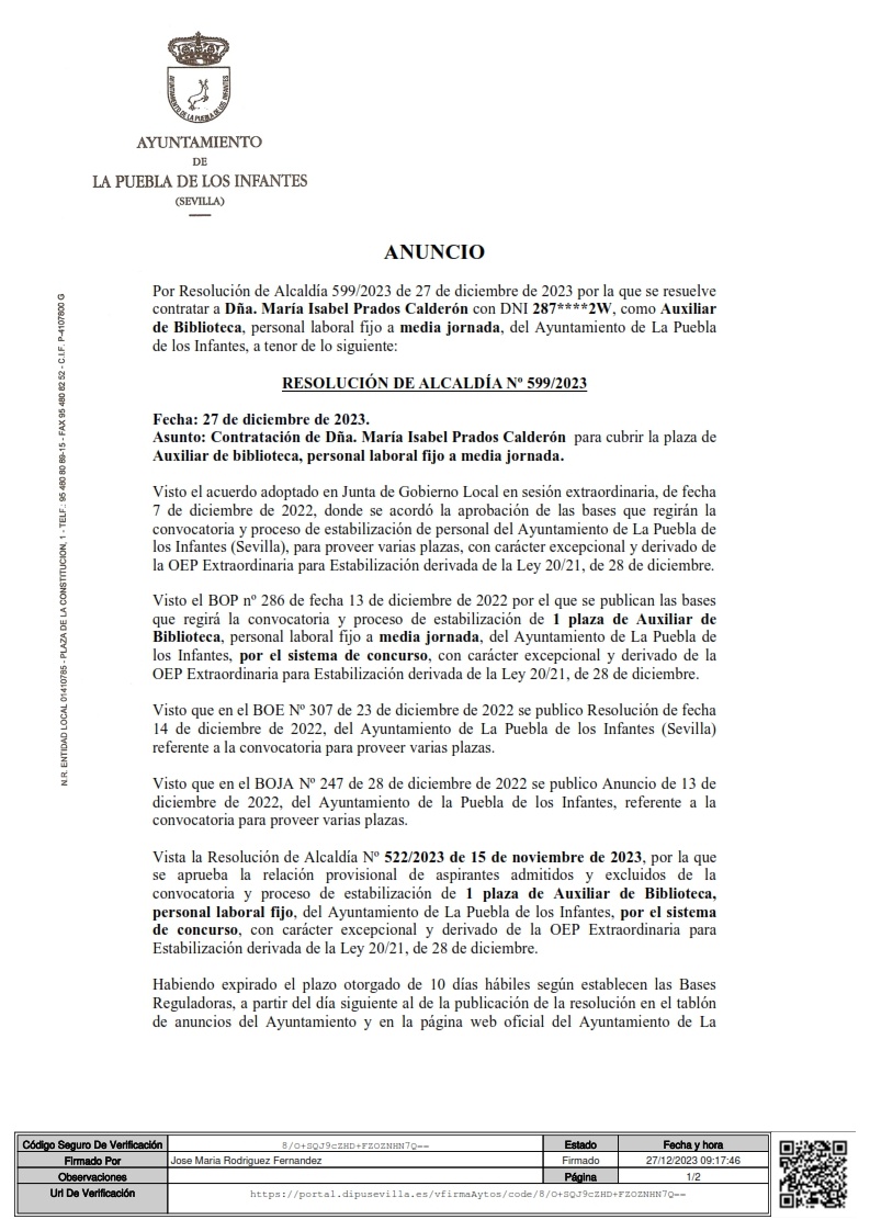 Anuncio BOP Nombramiento Auxiliar Biblioteca F_001